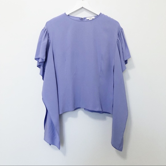 SOLD Lewit Flutter Sleeve Blouse - Picture 4 of 7